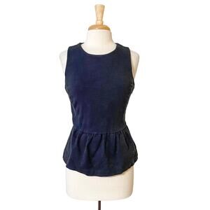 Madewell Shirt Medium Women's‎ Black Peplum Sleeveless Preppy Blouse 2010s (13)